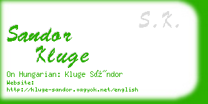 sandor kluge business card